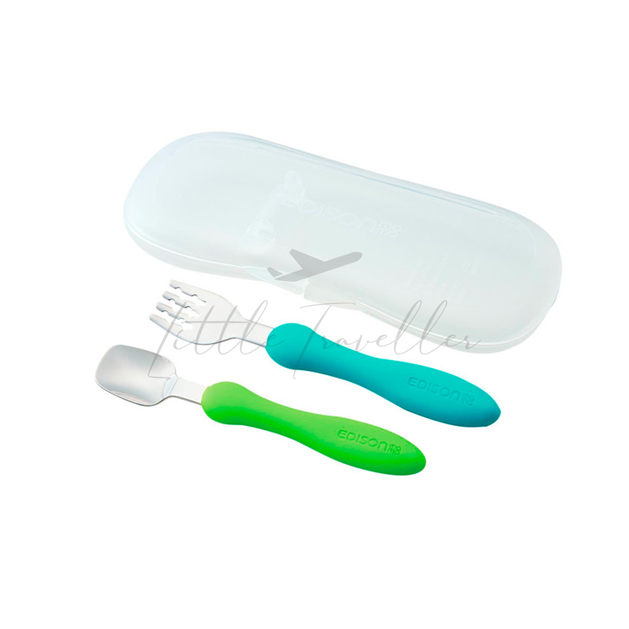 EDISON MAMA Spoon & Fork set with travel case (Mango & Peach) –  babyfoodmanila