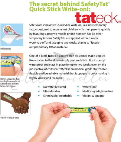Quick Stick Write-On Child ID Tattoo (Variety 6pk)